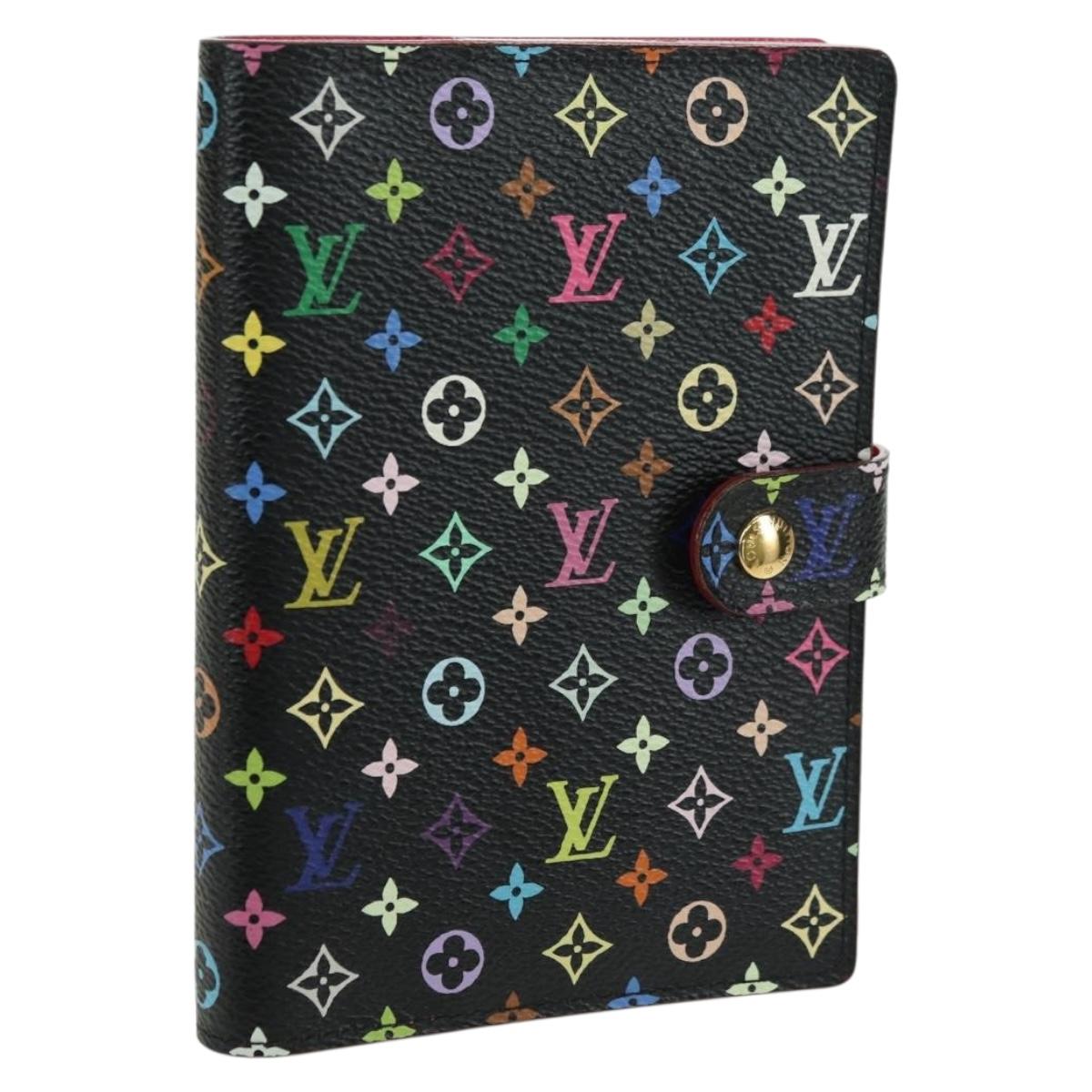 LOUIS VUITTON Monogram Multicolor Agenda PM Day Cover Black R20895 Auth 179928V