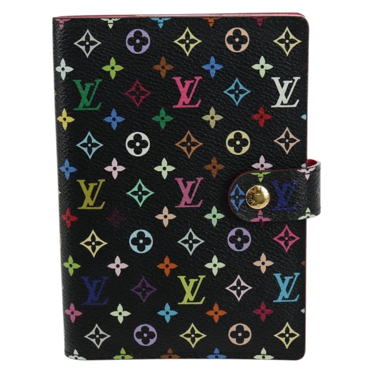 LOUIS VUITTON Monogram Multicolor Agenda PM Day Cover Black R20895 Auth 179928V