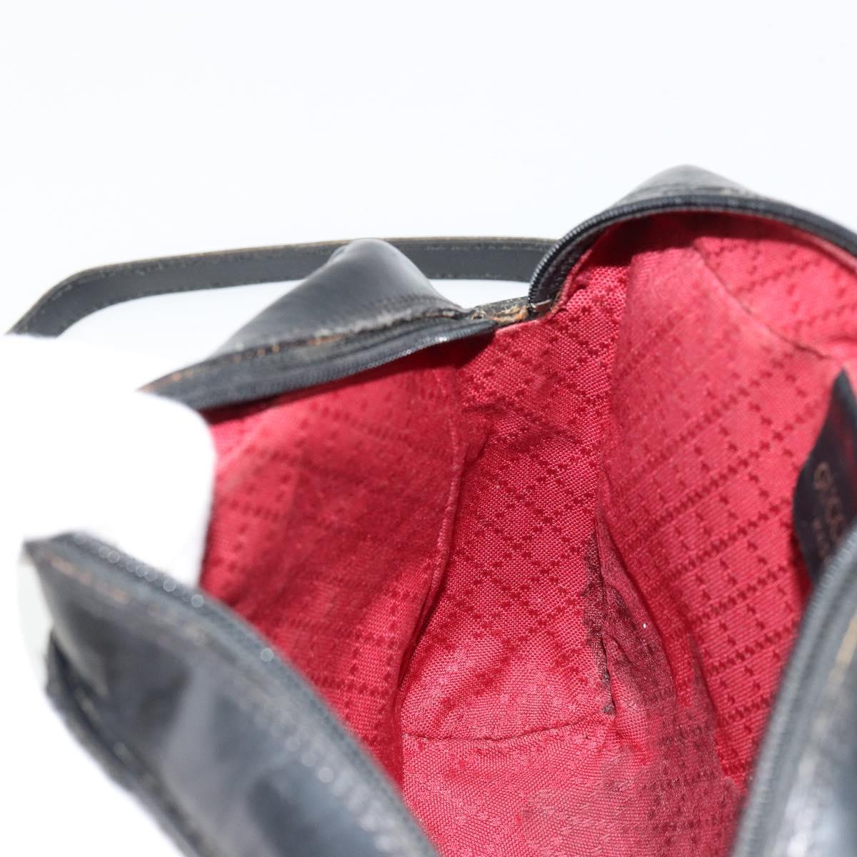 GUCCI GG Canvas Web Sherry Line Bag Black Gold Red 67 01 5654 Auth 179945