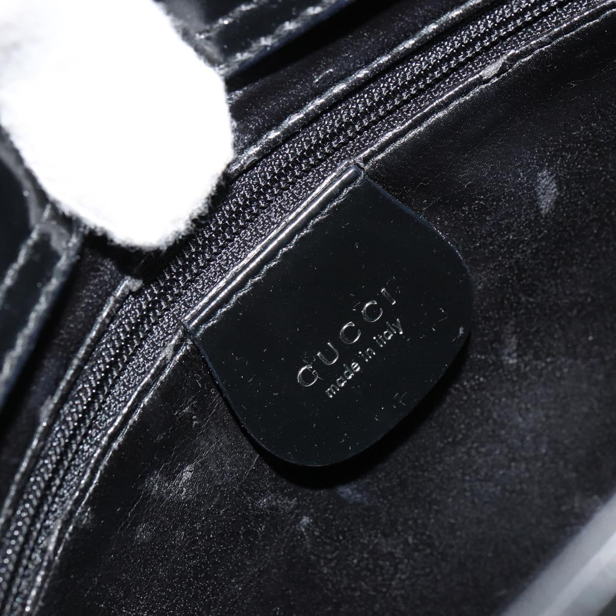 GUCCI Soho Shoulder Bag Patent leather Black Silver Auth 179948