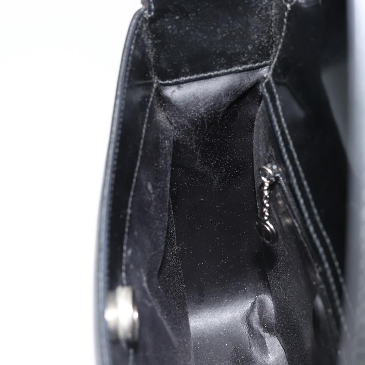 GUCCI Soho Shoulder Bag Patent leather Black Silver Auth 179948