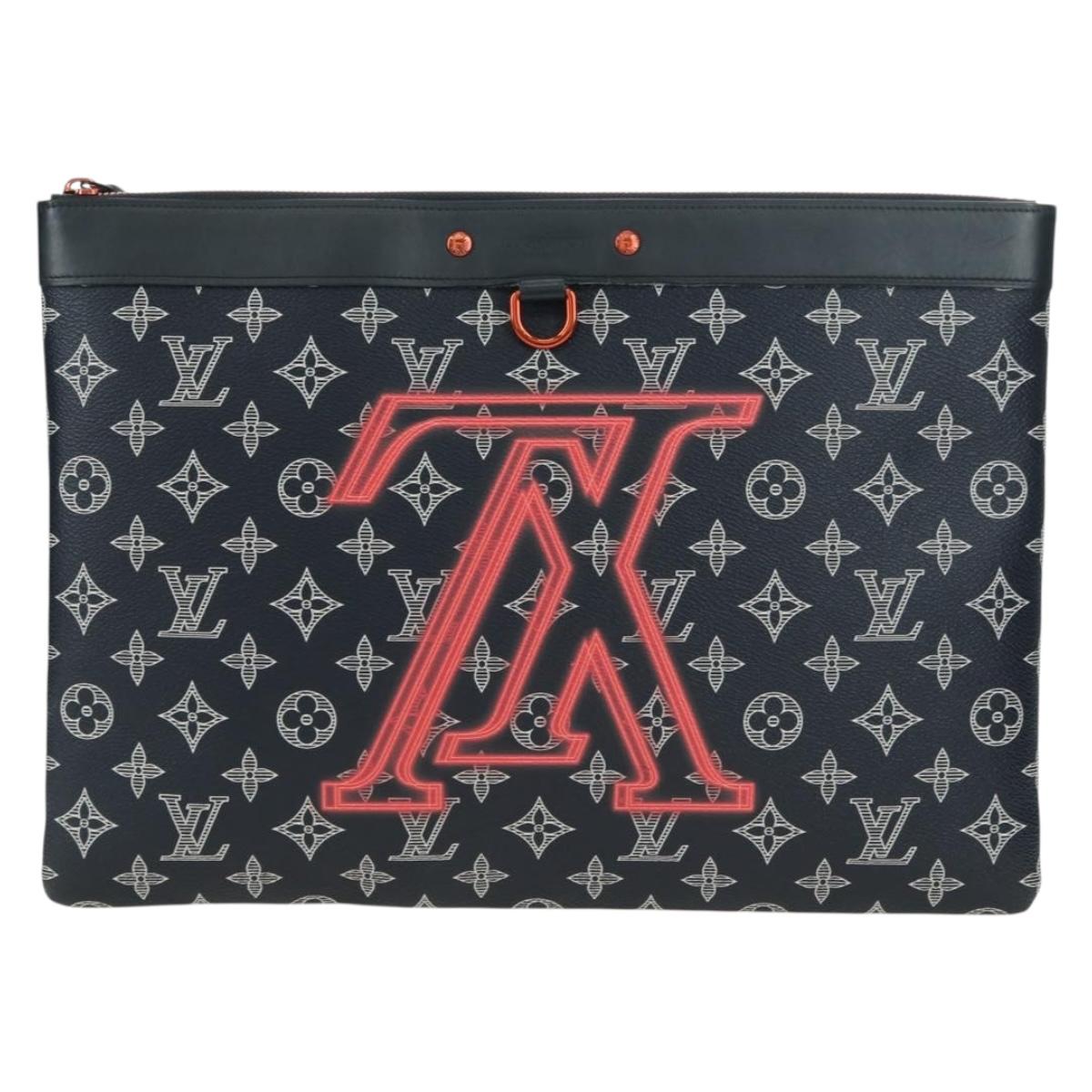 LOUIS VUITTON Monogram Ink Pochette Apollo Clutch Bag Navy M62905 Auth 179951M