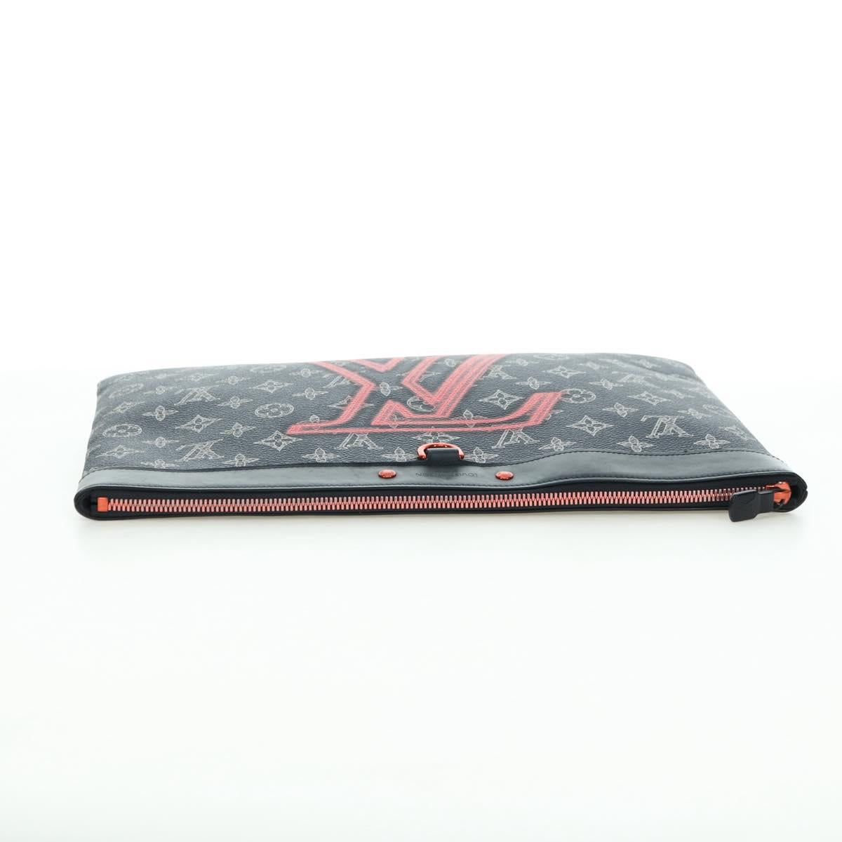 LOUIS VUITTON Monogram Ink Pochette Apollo Clutch Bag Navy M62905 Auth 179951M