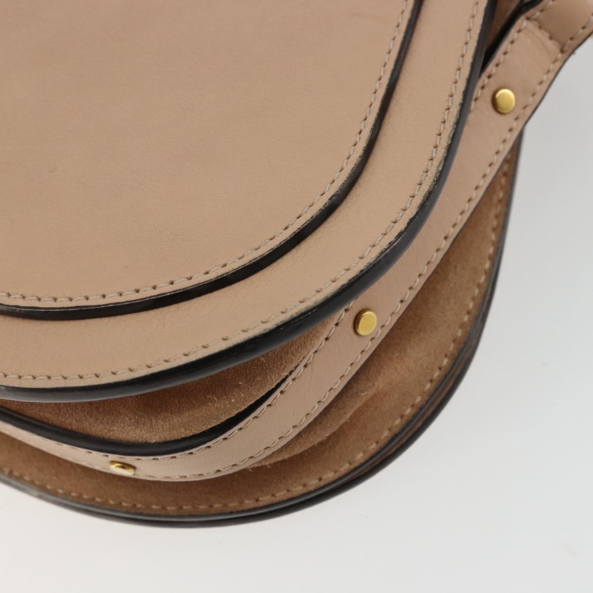 Chloe Nile Hand Bag Leather 2way Beige Gold Auth 179953A