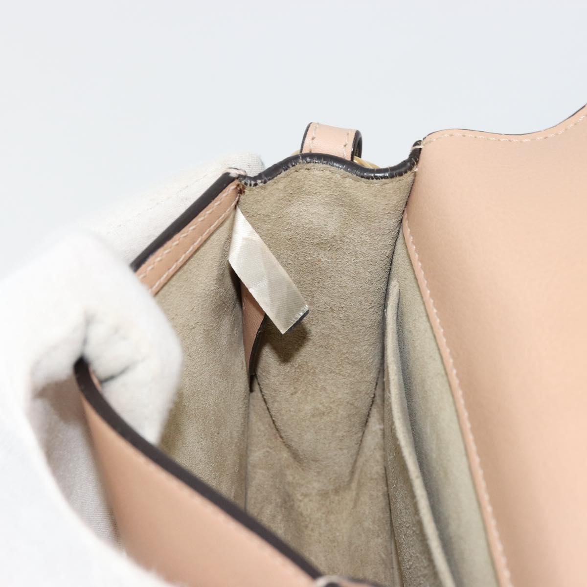 Chloe Nile Hand Bag Leather 2way Beige Gold Auth 179953A