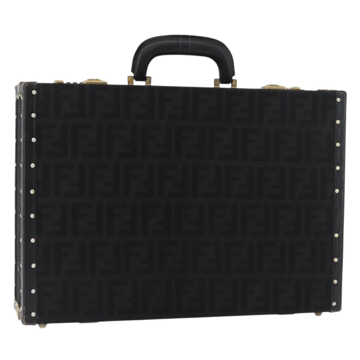 FENDI Zucca Canvas Trunk Black Auth 179960A
