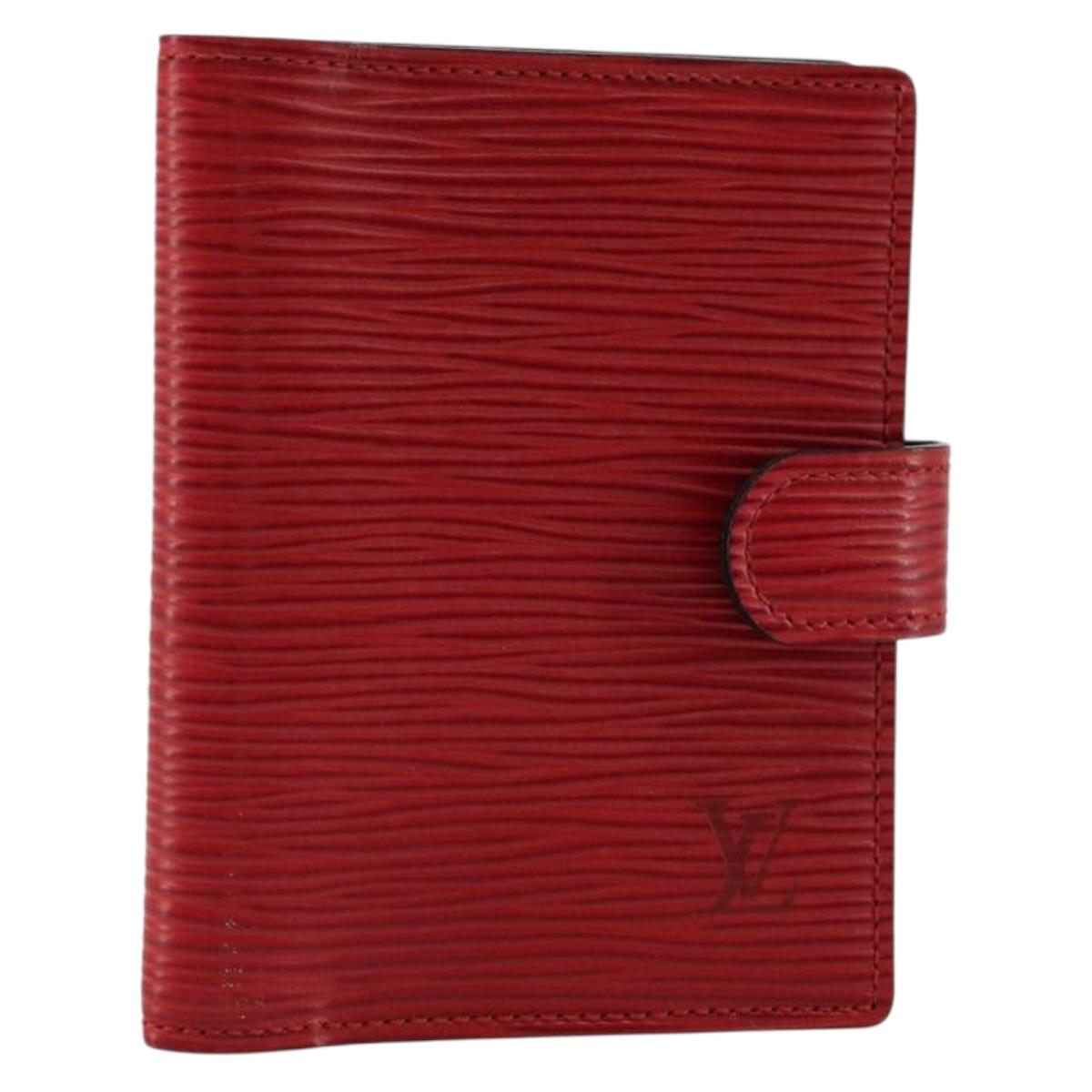 LOUIS VUITTON Epi Mini Agenda Day Planner Cover Red R20077 LV Auth 179965