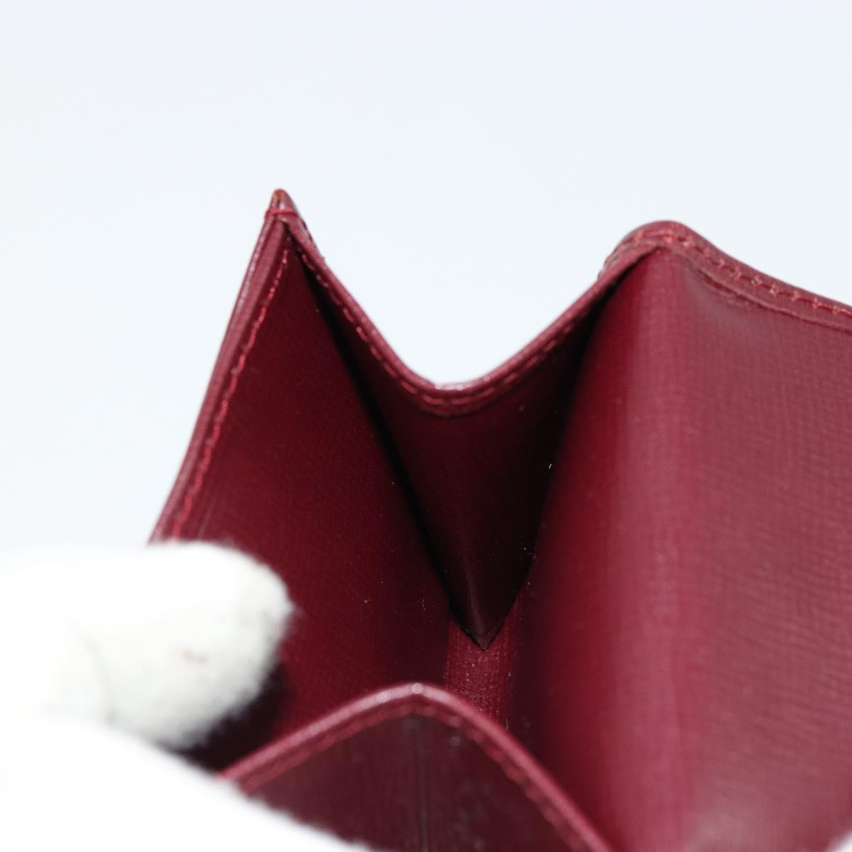CARTIER Must Line Coin Purse Leather Bordeaux Gold Auth 179966A