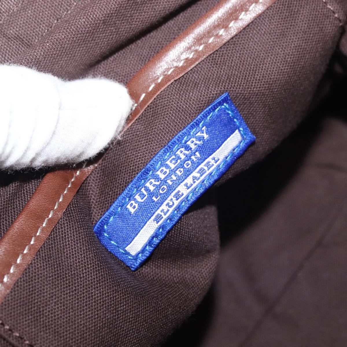 BURBERRY Novacheck Chain Blue Label Hand Bag Canvas Pink Gold Auth 179984