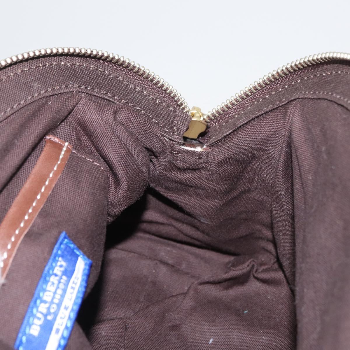 BURBERRY Novacheck Chain Blue Label Hand Bag Canvas Pink Gold Auth 179984