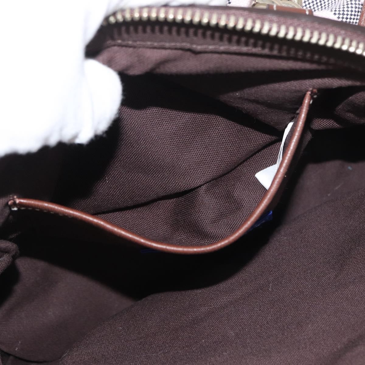 BURBERRY Novacheck Chain Blue Label Hand Bag Canvas Pink Gold Auth 179984