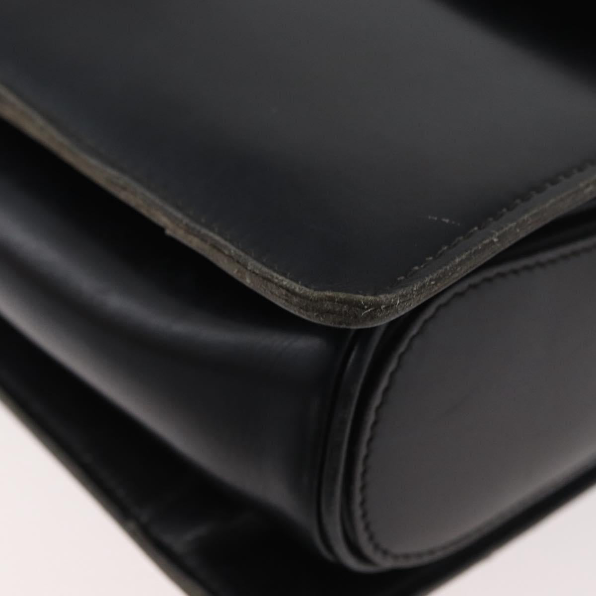 CELINE Shoulder Bag Leather Black Gold Auth 179985