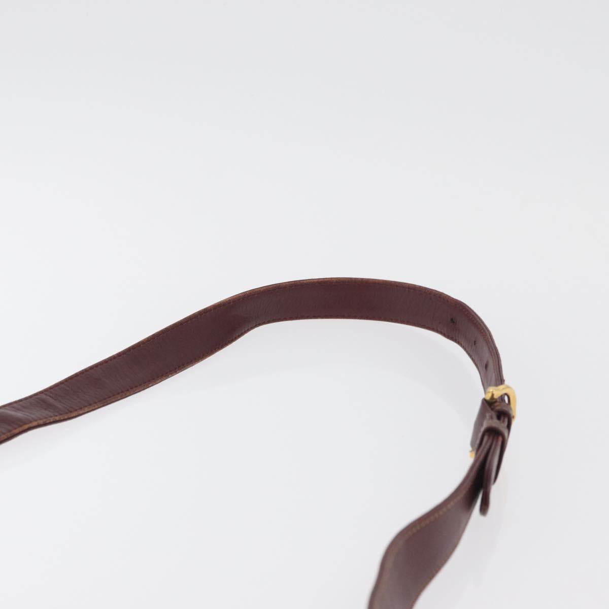 CARTIER Must Line Shoulder Bag Leather Bordeaux Gold Auth 179989