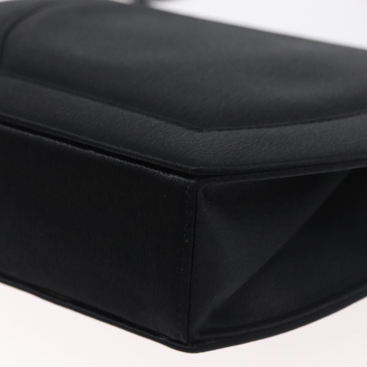 SAINT LAURENT Shoulder Bag Satin Black Auth 179994
