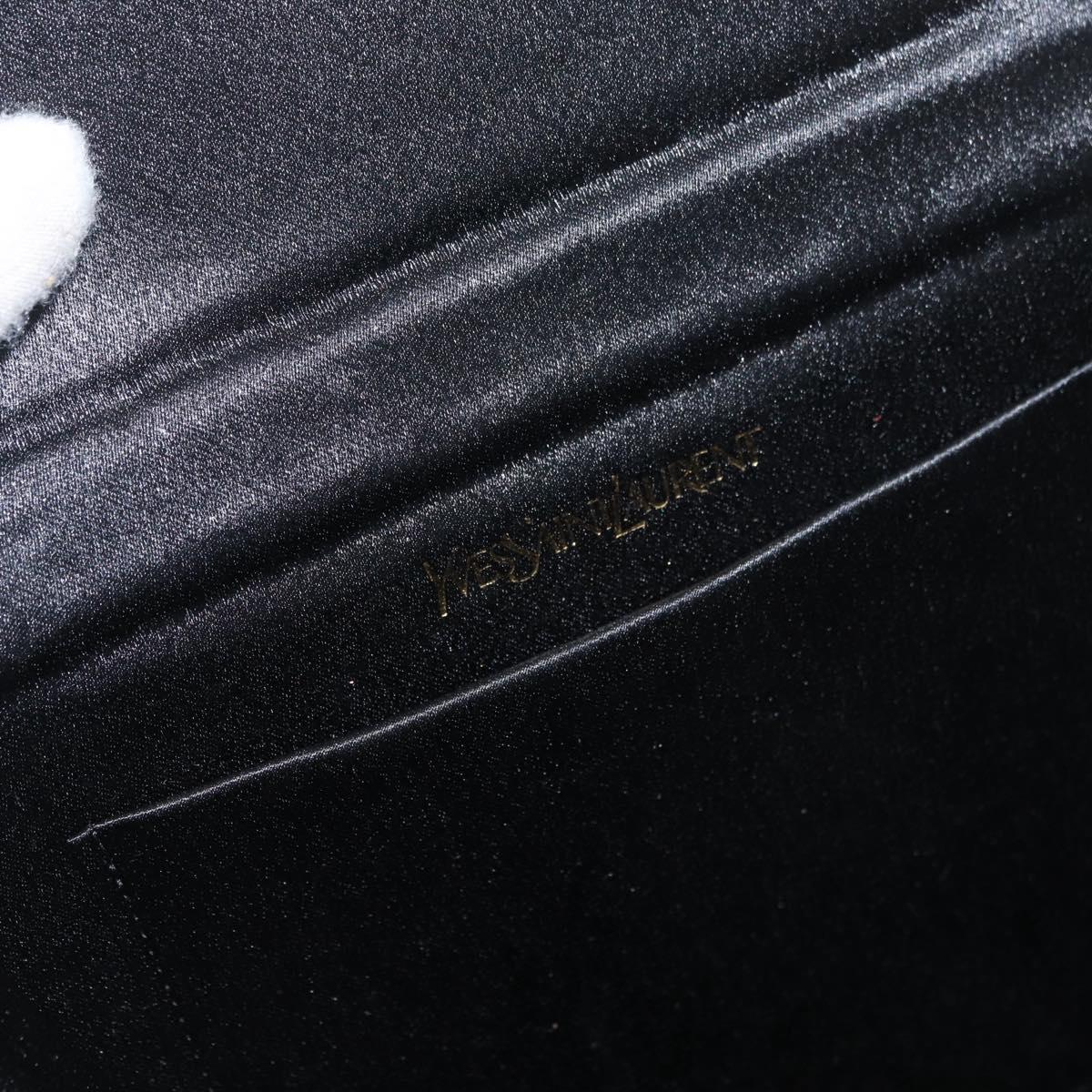 SAINT LAURENT Shoulder Bag Satin Black Auth 179994