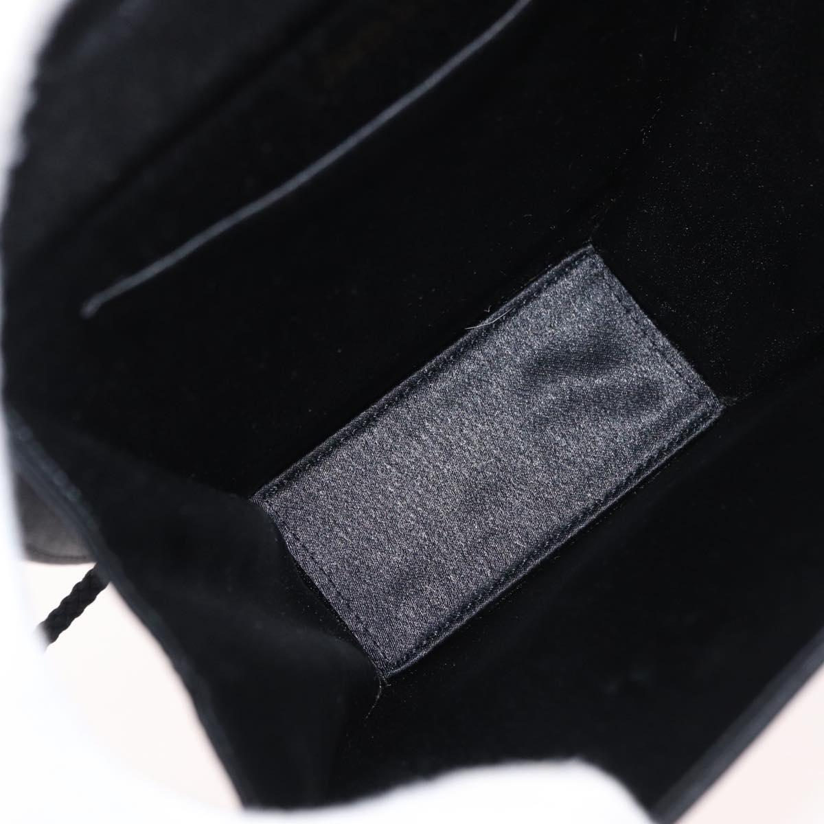SAINT LAURENT Shoulder Bag Satin Black Auth 179994