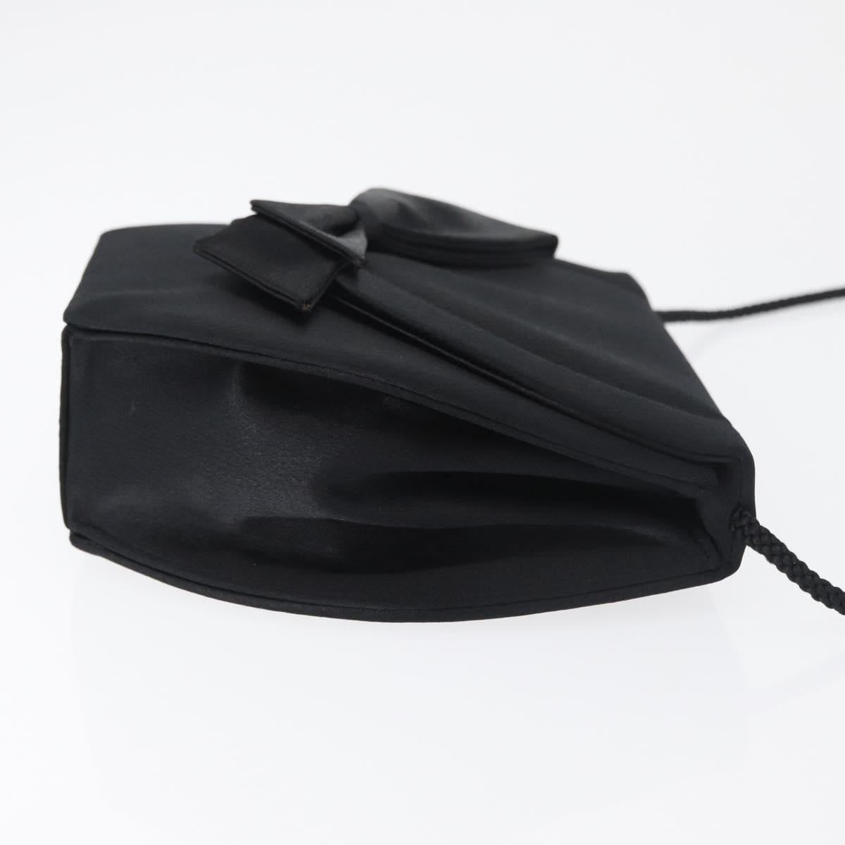 SAINT LAURENT Shoulder Bag Satin Black Auth 179994