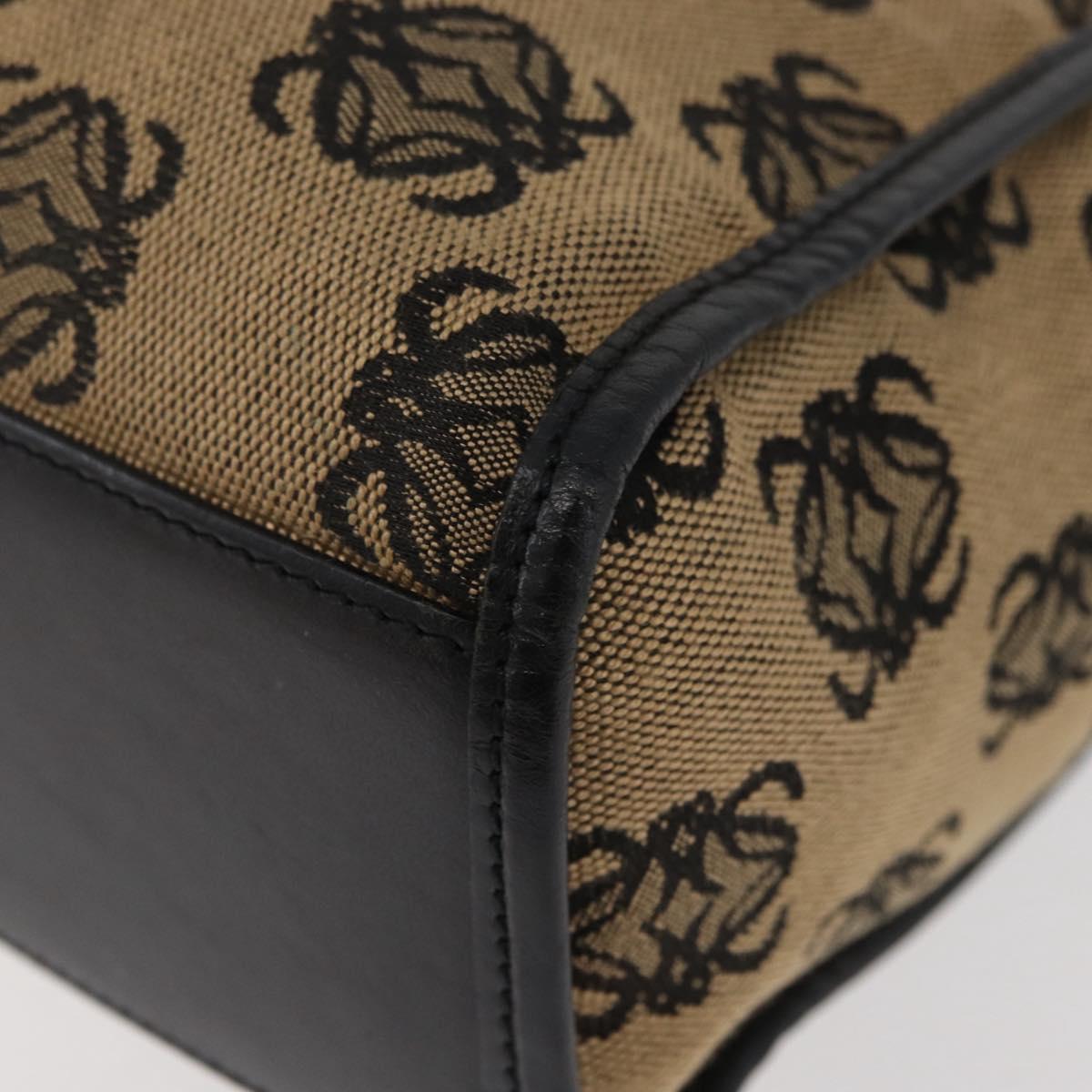 LOEWE Anagram Hand Bag Canvas Beige Gold Auth 180003