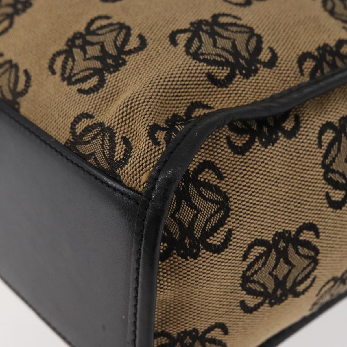 LOEWE Anagram Hand Bag Canvas Beige Gold Auth 180003