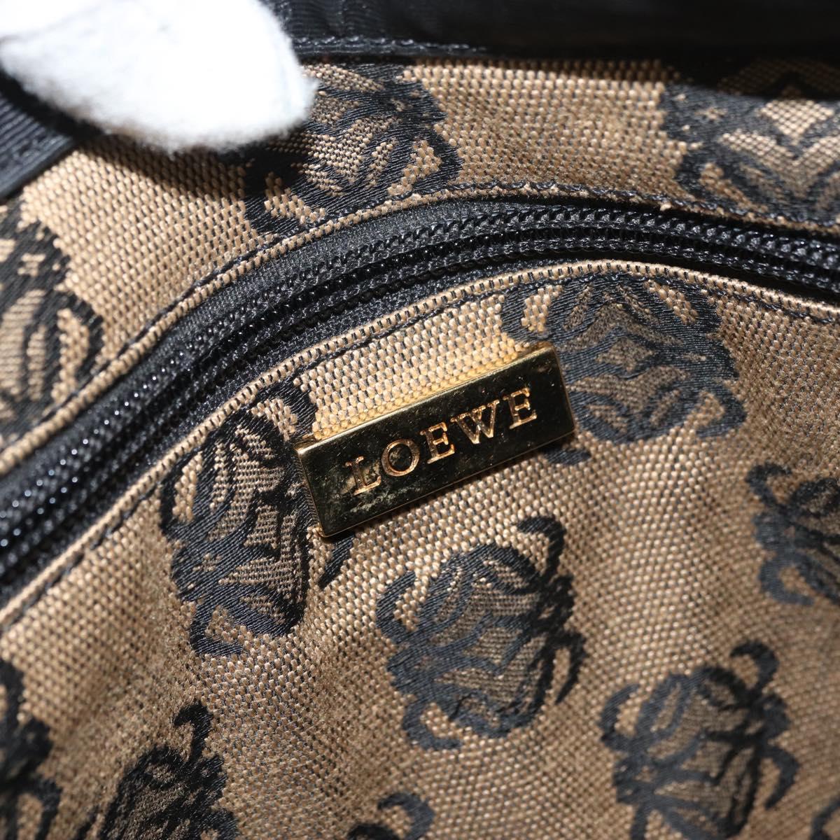 LOEWE Anagram Hand Bag Canvas Beige Gold Auth 180003