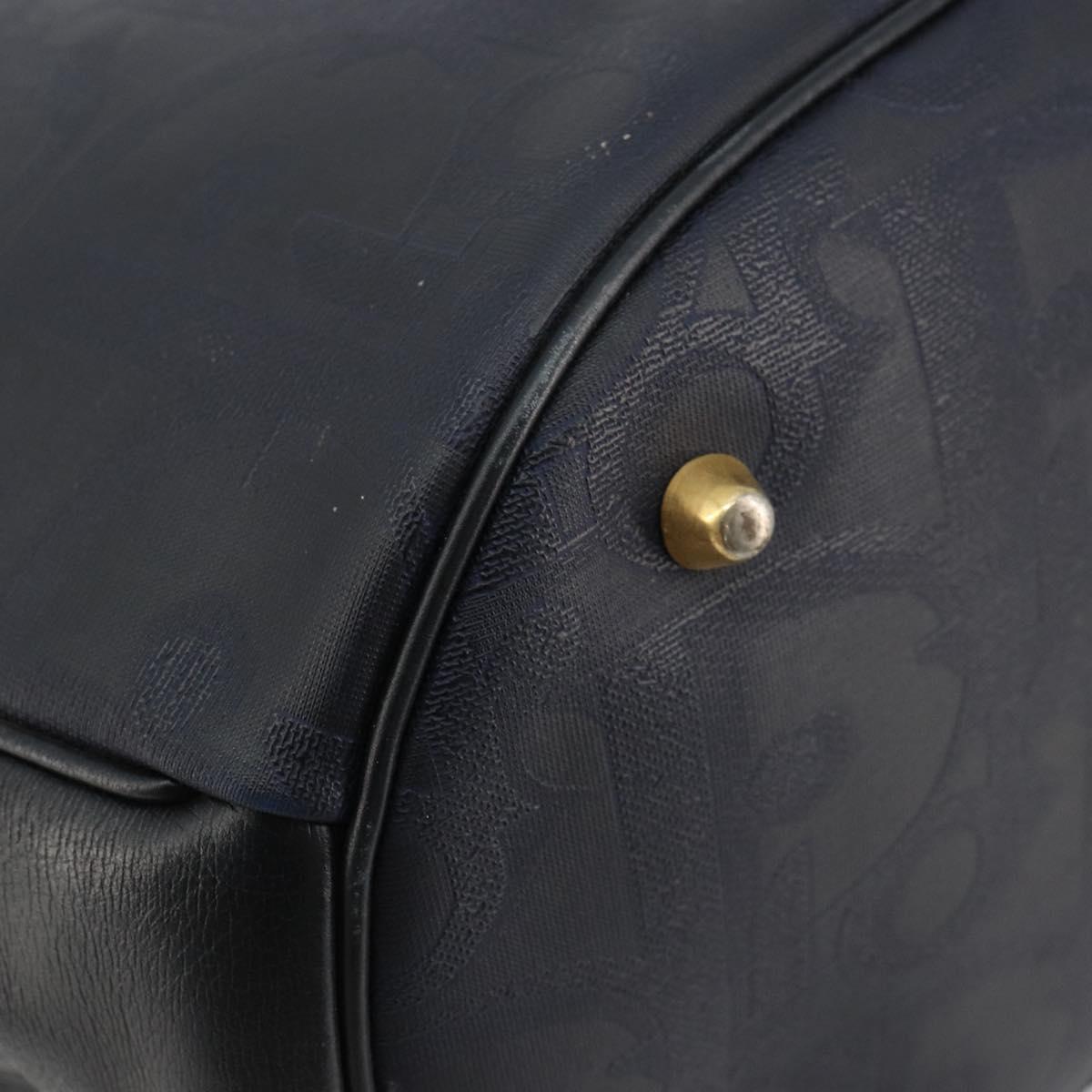 Christian Dior Trotter Canvas Hand Bag Black Gold Auth 180006