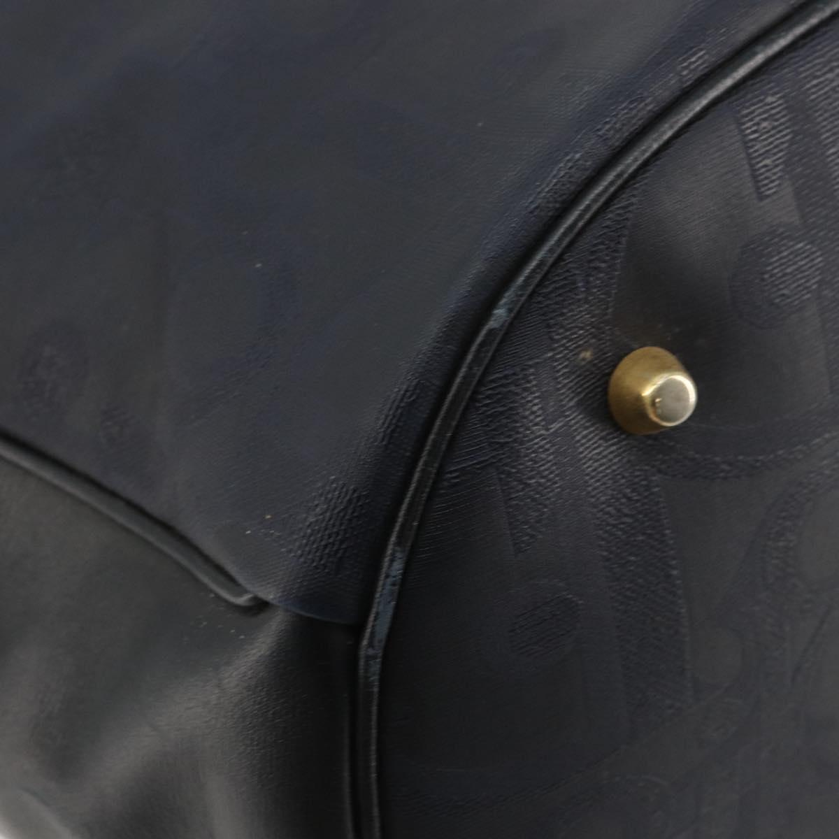 Christian Dior Trotter Canvas Hand Bag Black Gold Auth 180006