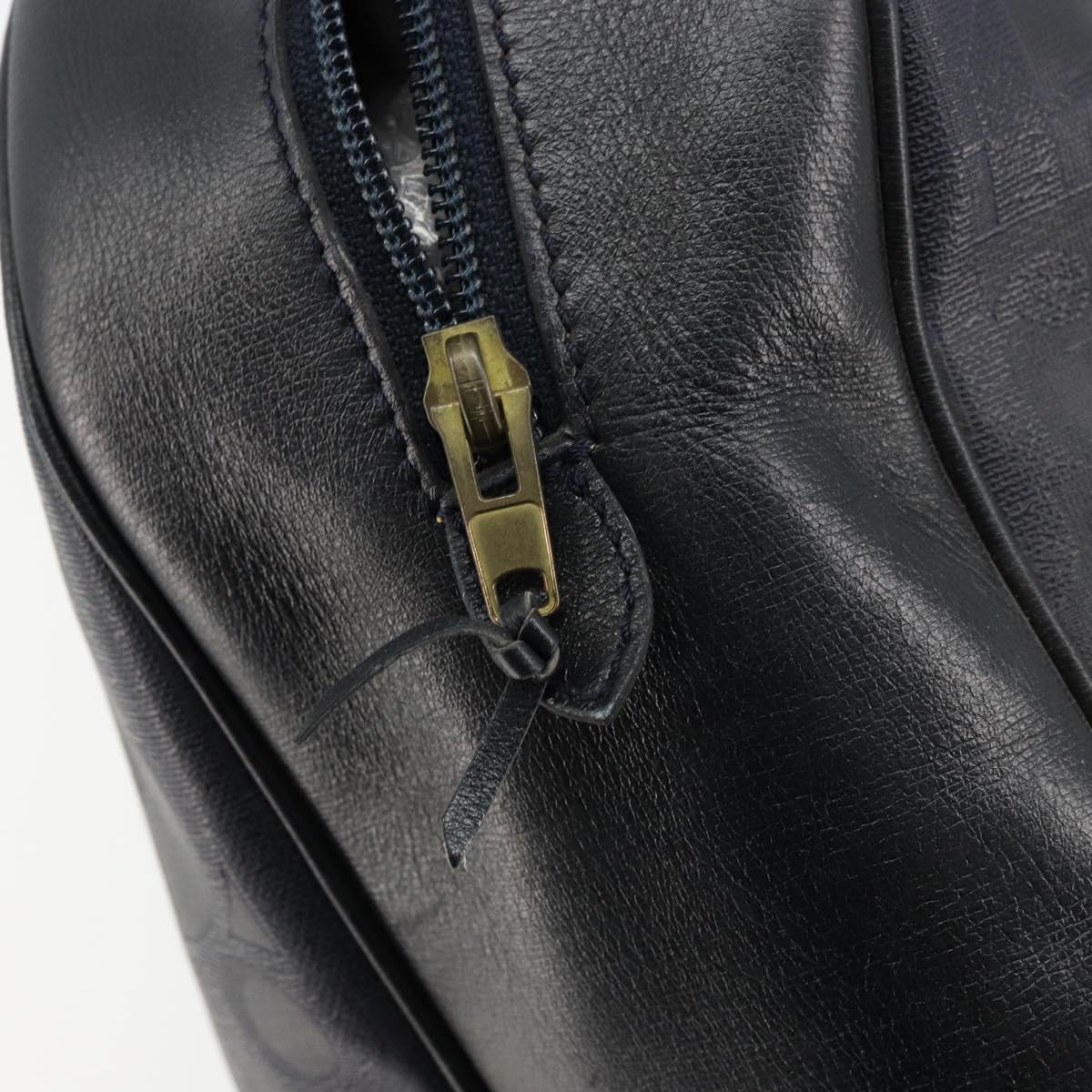 Christian Dior Trotter Canvas Hand Bag Black Gold Auth 180006