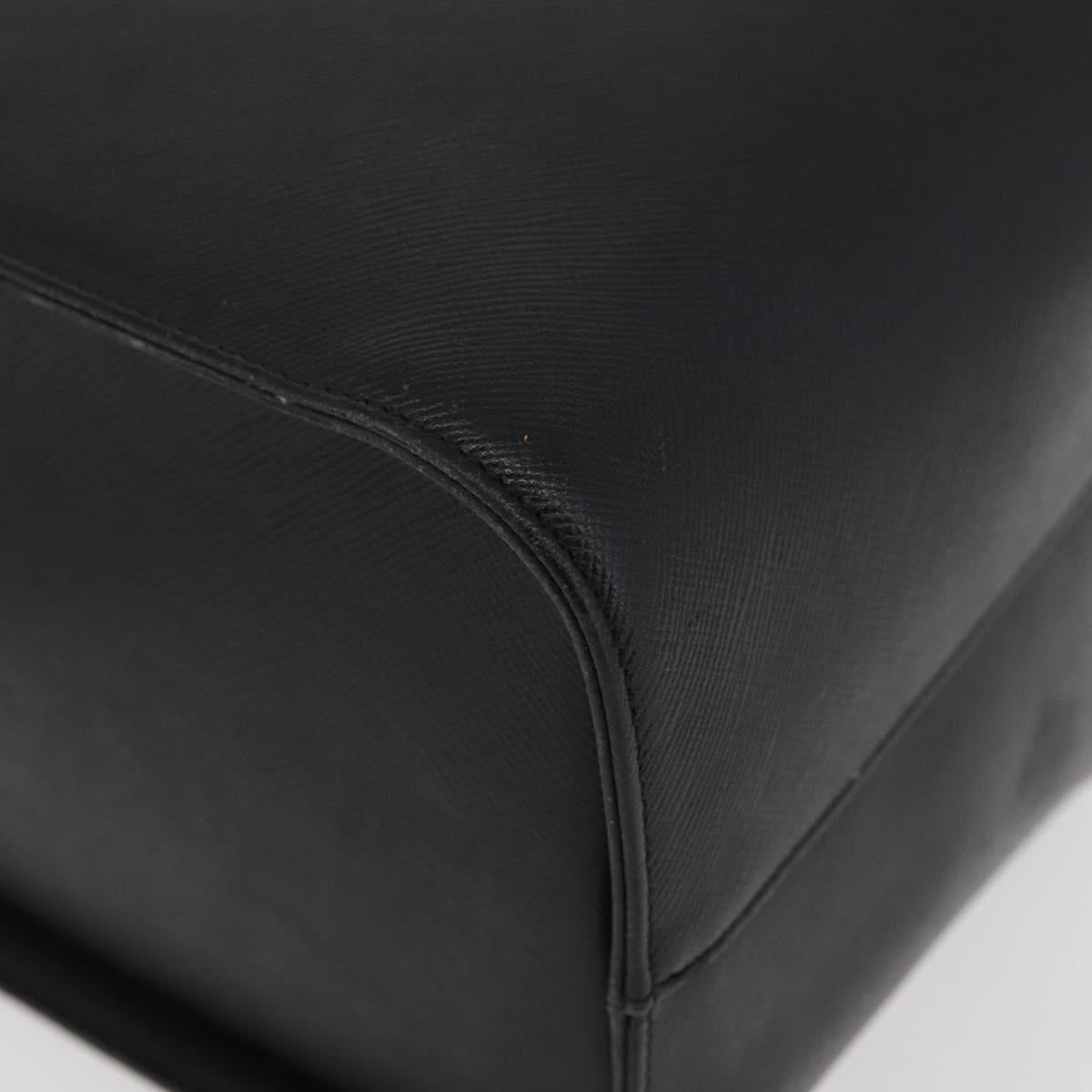 GIVENCHY Hand Bag Leather Black Gold Auth 180008