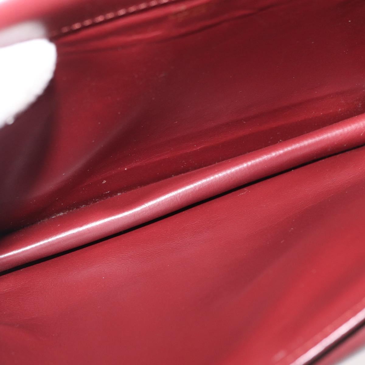 CARTIER Must Line Clutch Bag Leather Bordeaux Gold Auth 180014