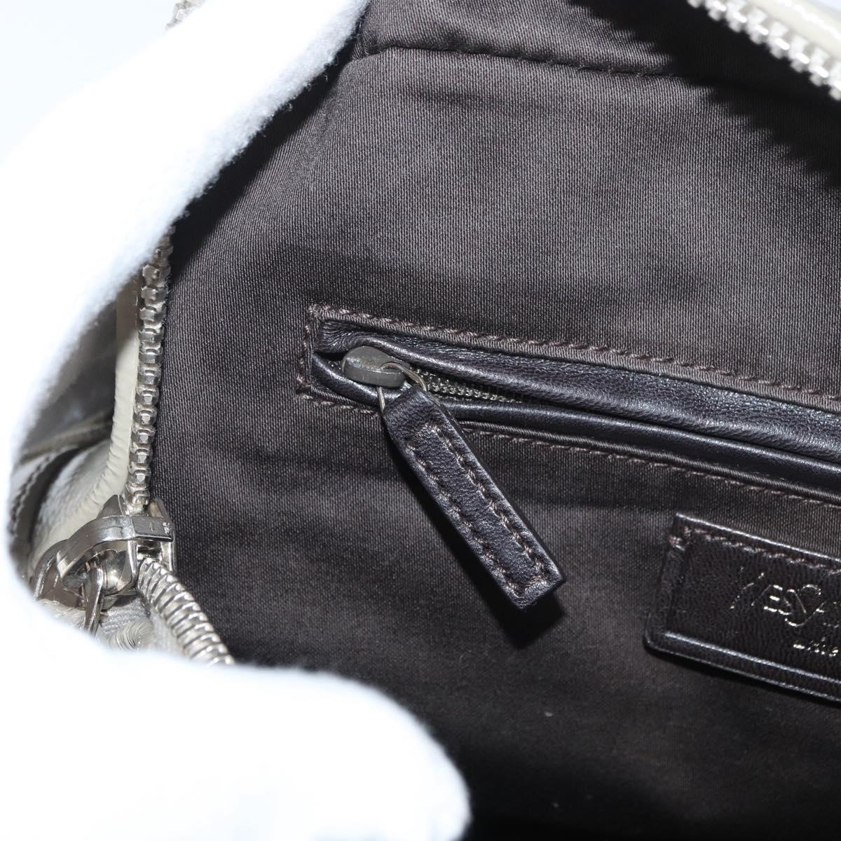 SAINT LAURENT Hand Bag Patent leather Gray Silver Auth 180031A