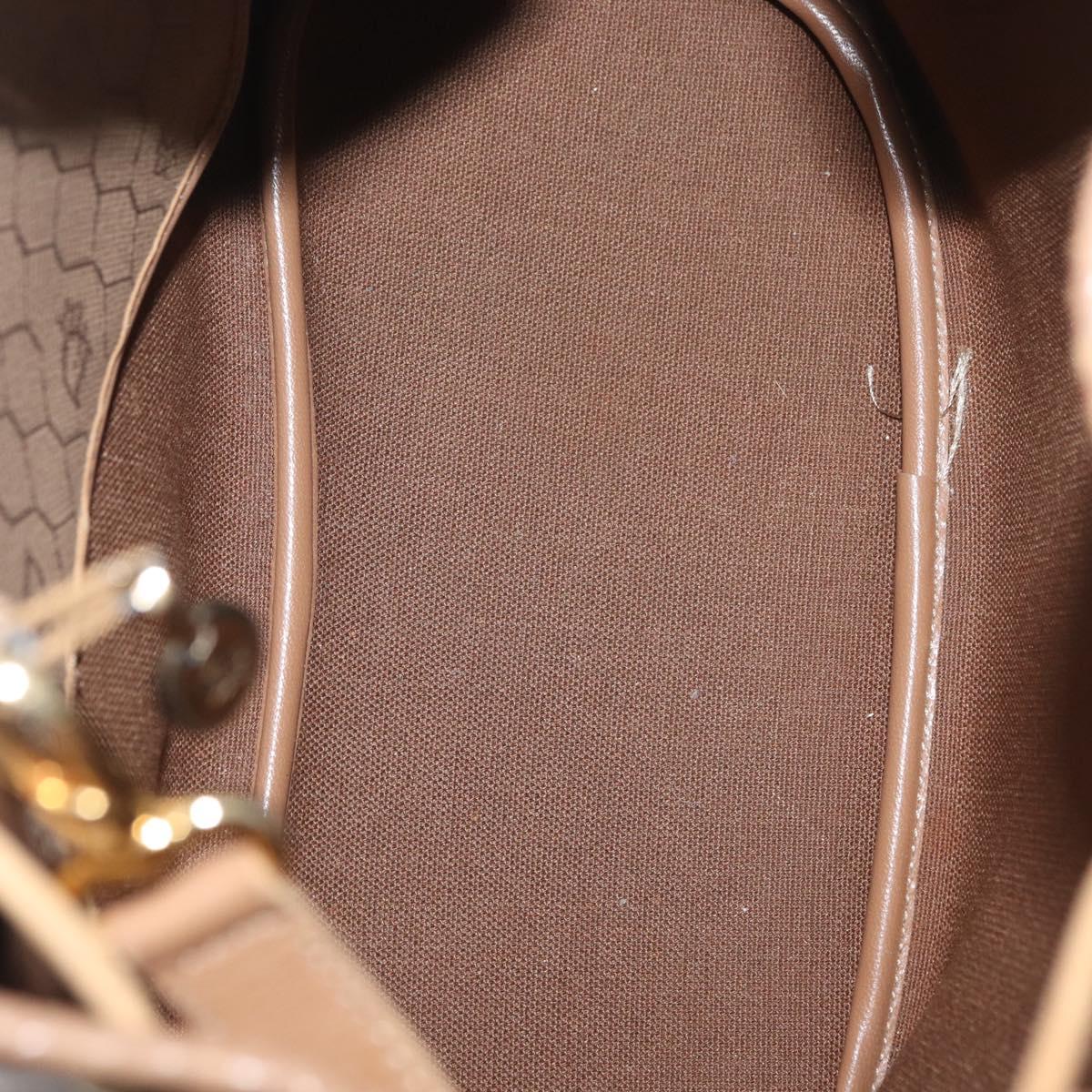 Christian Dior Honeycomb Canvas Shoulder Bag PVC Beige Gold Auth 180032