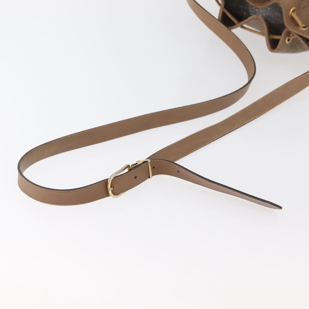 Christian Dior Honeycomb Canvas Shoulder Bag PVC Beige Gold Auth 180032