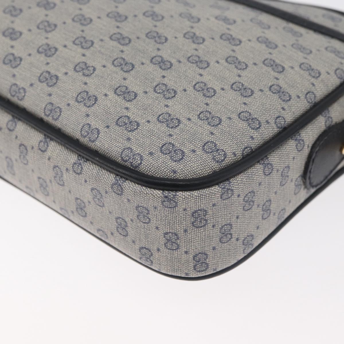 GUCCI Micro GG Supreme Shoulder Bag PVC Navy Gold 007 56 0095 Auth 180046