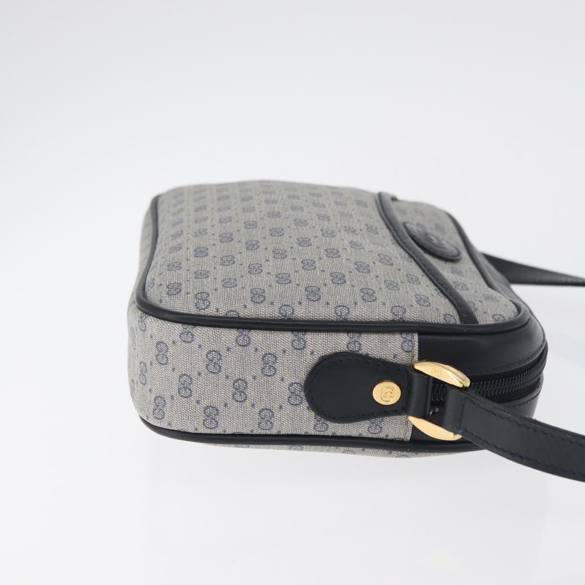 GUCCI Micro GG Supreme Shoulder Bag PVC Navy Gold 007 56 0095 Auth 180046