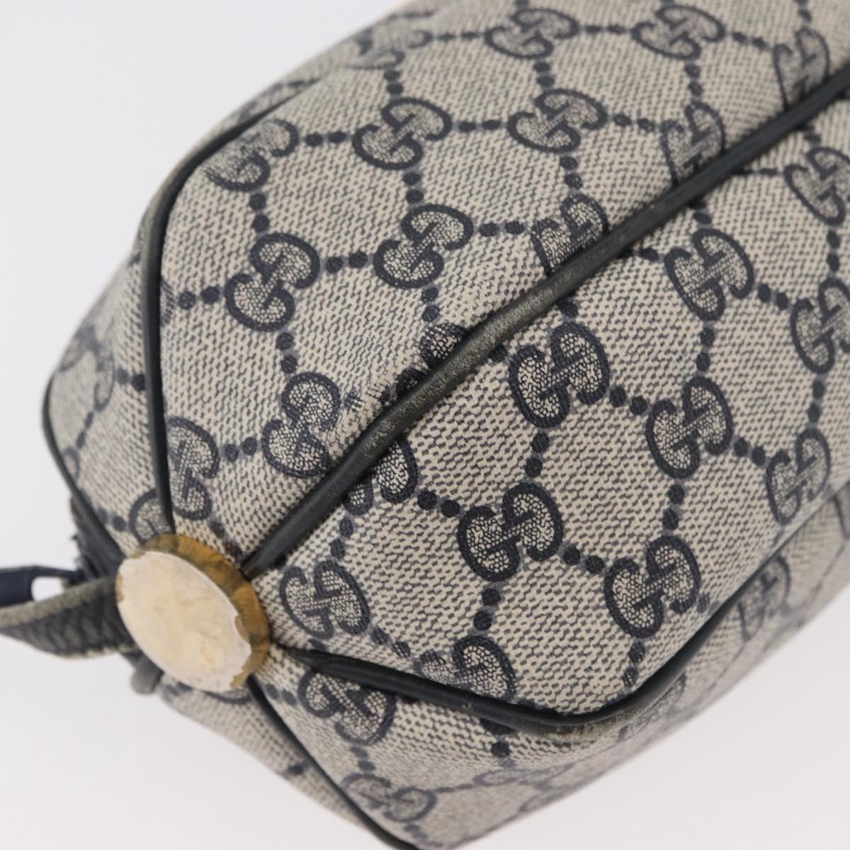 GUCCI GG Supreme Shoulder Bag PVC Navy Gold 001 261 0981 Auth 180048