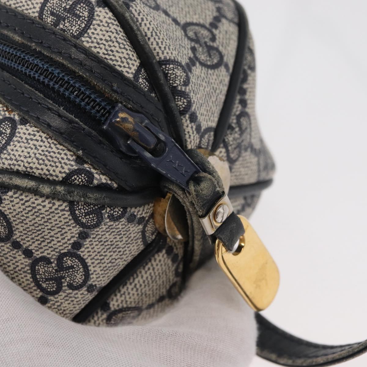 GUCCI GG Supreme Shoulder Bag PVC Navy Gold 001 261 0981 Auth 180048