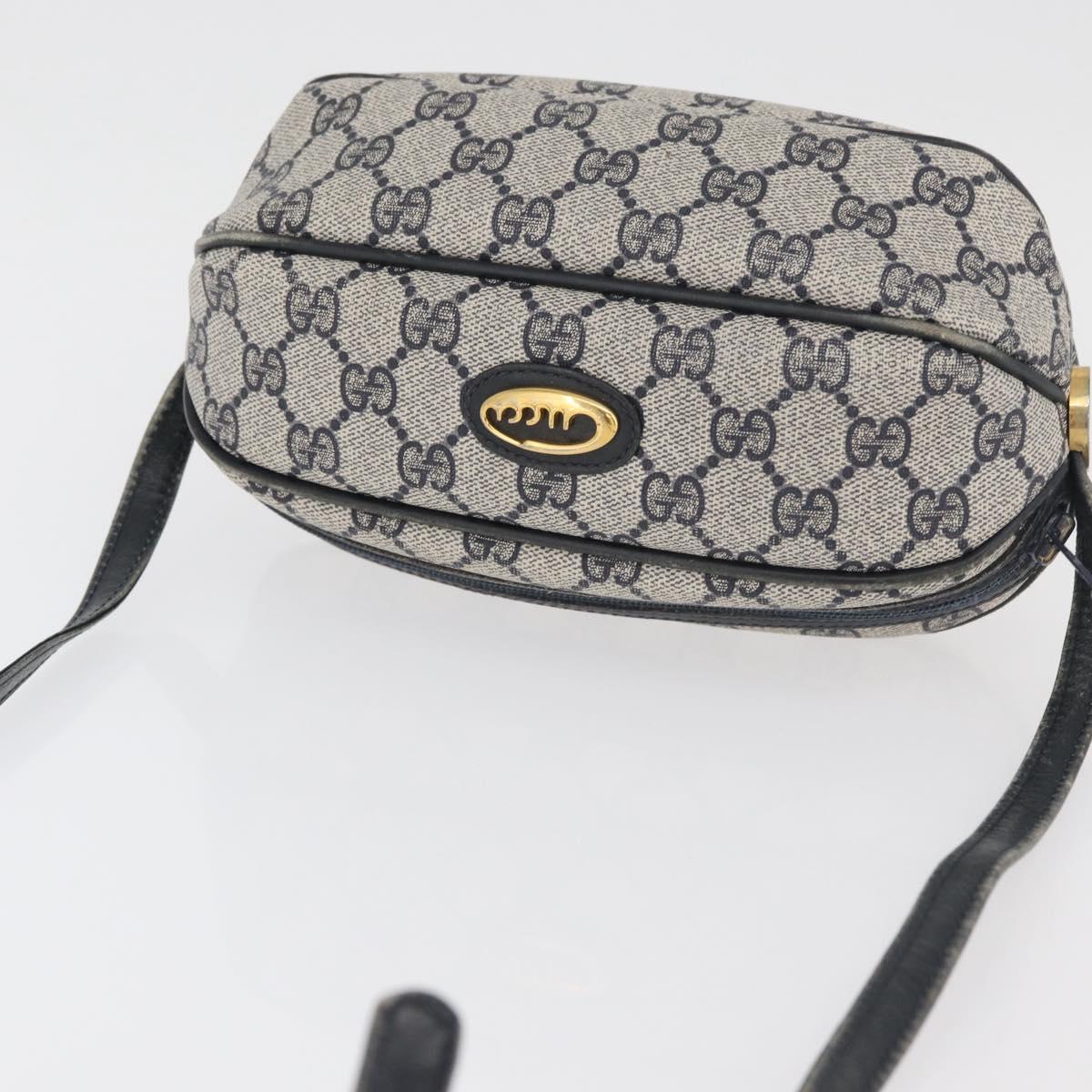 GUCCI GG Supreme Shoulder Bag PVC Navy Gold 001 261 0981 Auth 180048