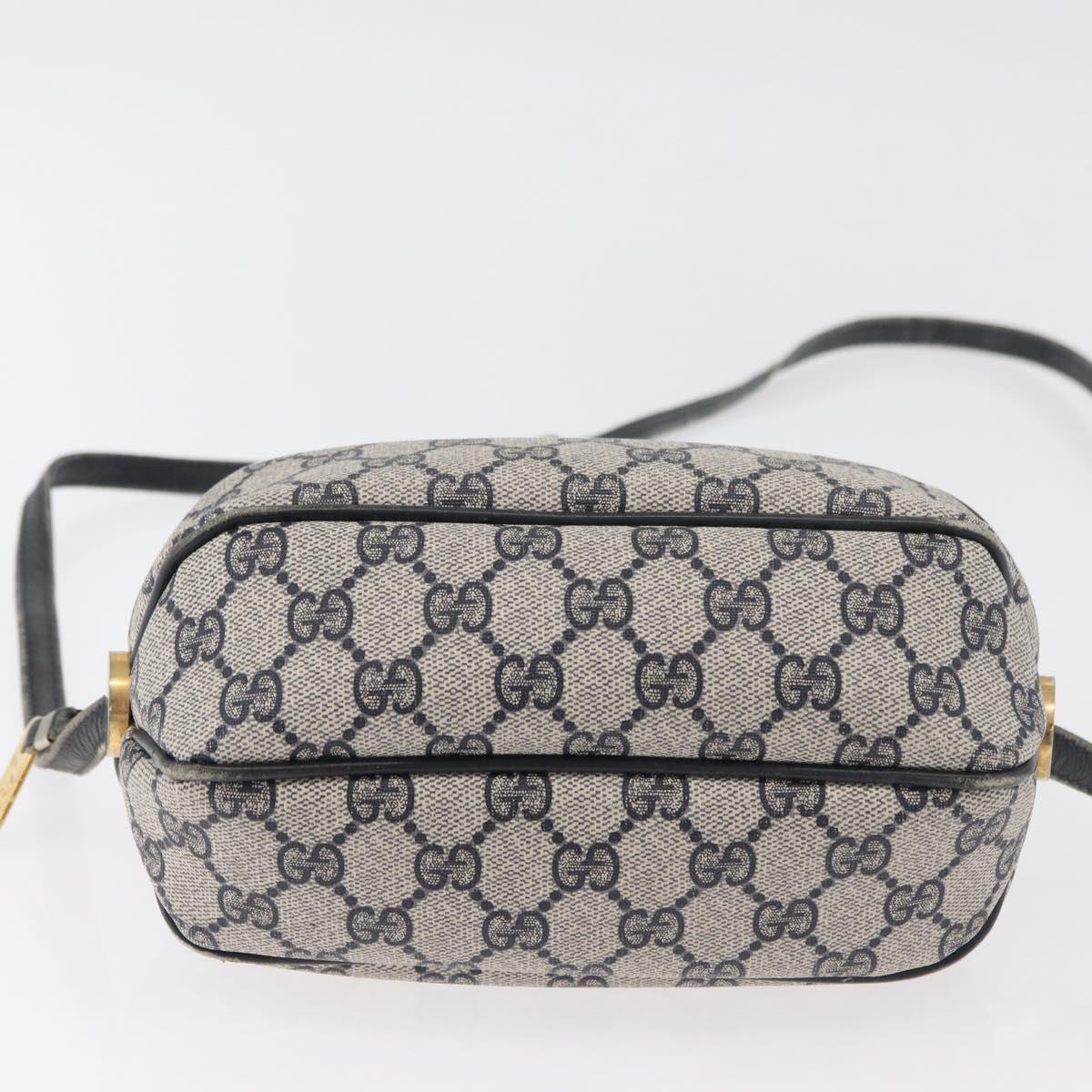 GUCCI GG Supreme Shoulder Bag PVC Navy Gold 001 261 0981 Auth 180048