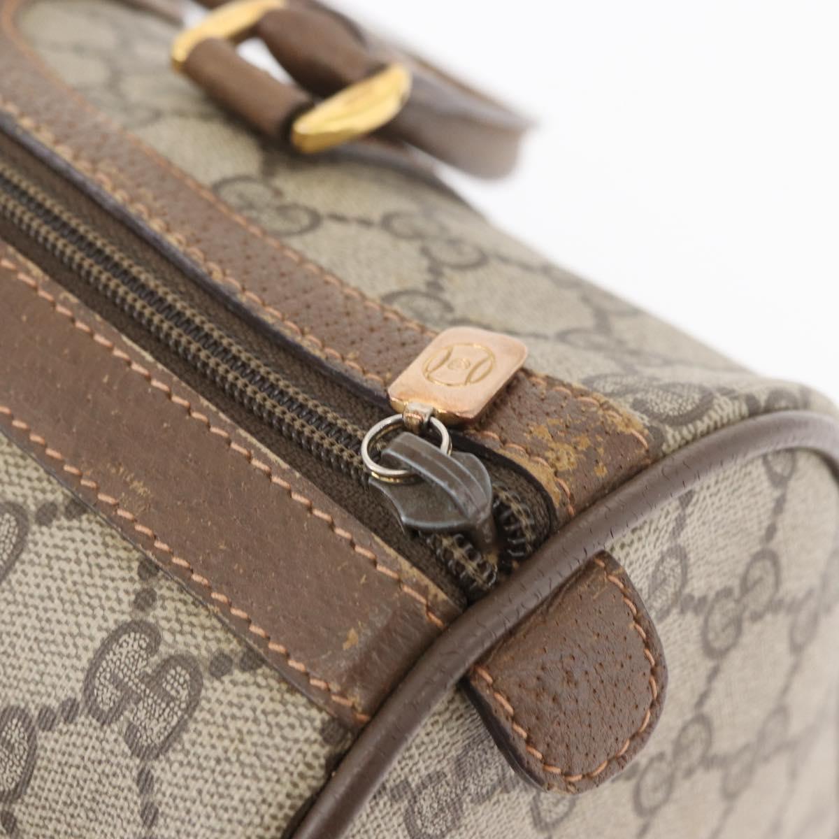 GUCCI GG Supreme Web Sherry Line Hand Bag PVC Beige Red 39 02 007 Auth 180049