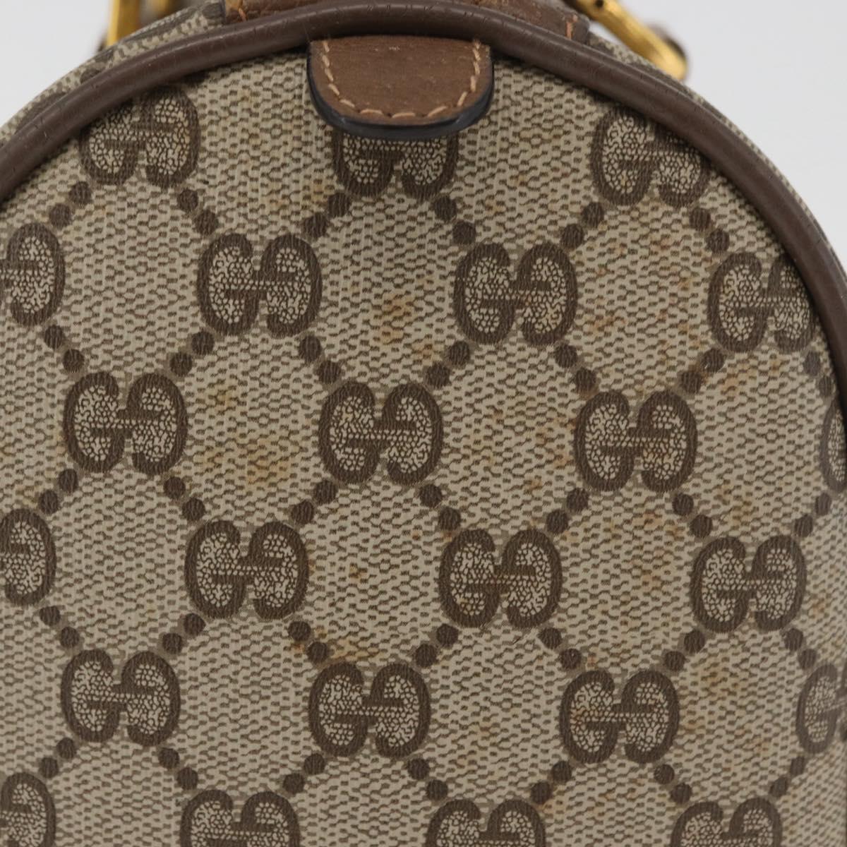GUCCI GG Supreme Web Sherry Line Hand Bag PVC Beige Red 39 02 007 Auth 180049