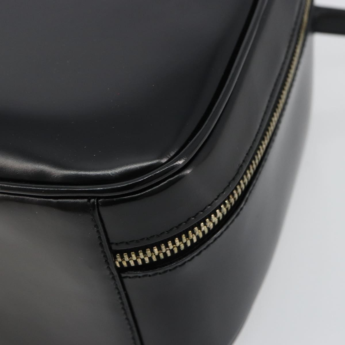 GUCCI Bamboo Vanity Hand Bag Patent 2way Black Gold 000 270 0323 Auth 180050