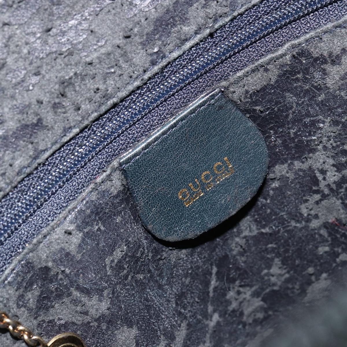 GUCCI Bamboo Hand Bag Leather 2way Green Gold 000 1274 0290 Auth 180052