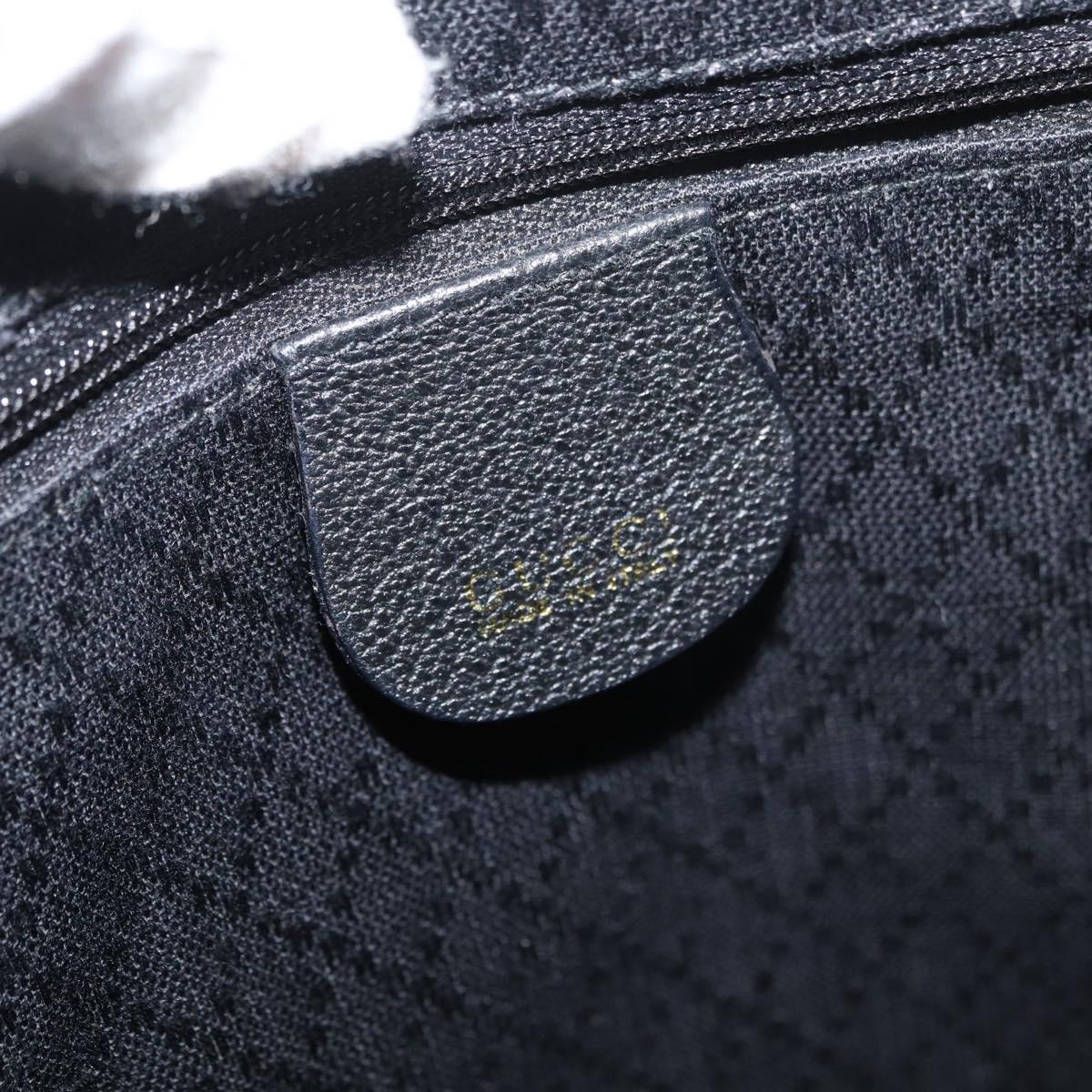 GUCCI Bamboo Tote Bag Suede Black Gold Auth 180053