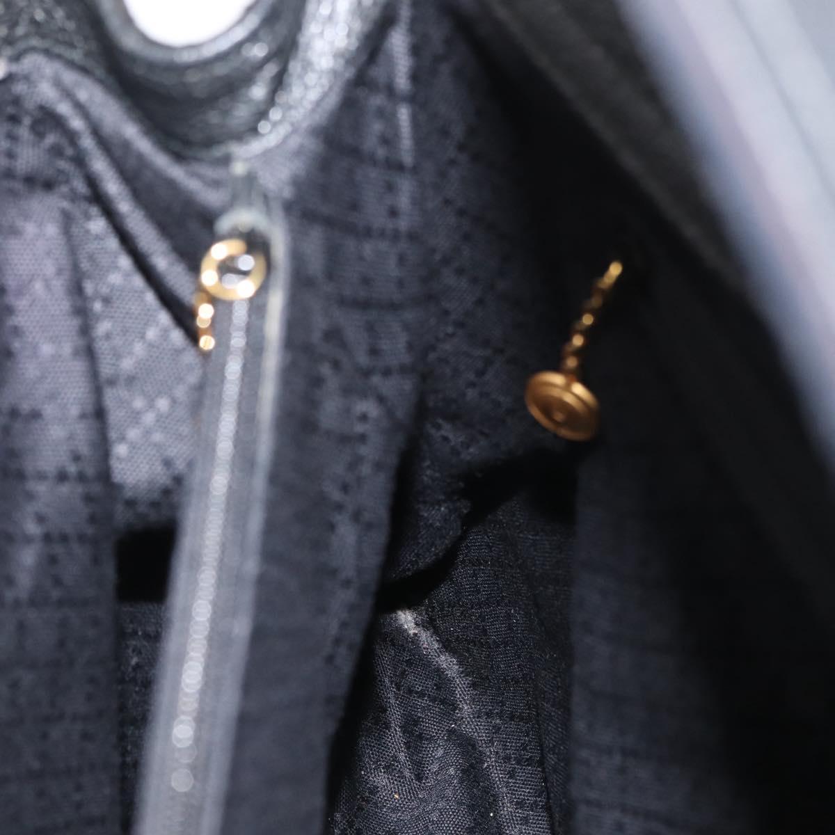 GUCCI Bamboo Tote Bag Suede Black Gold Auth 180053