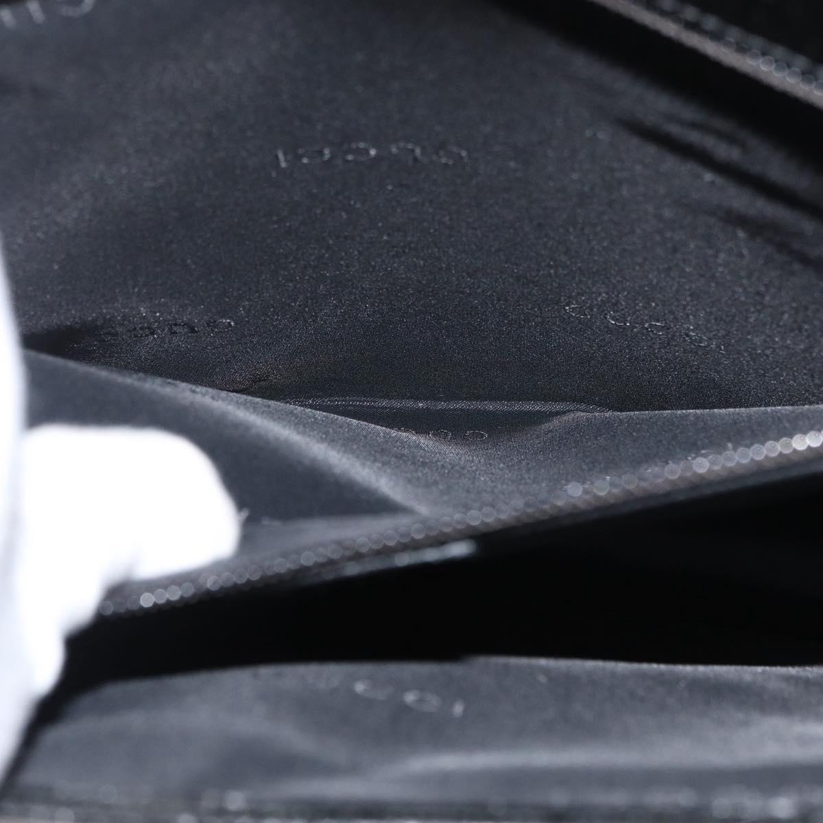 GUCCI Business Bag Leather Black Silver 015 0235 Auth 180056