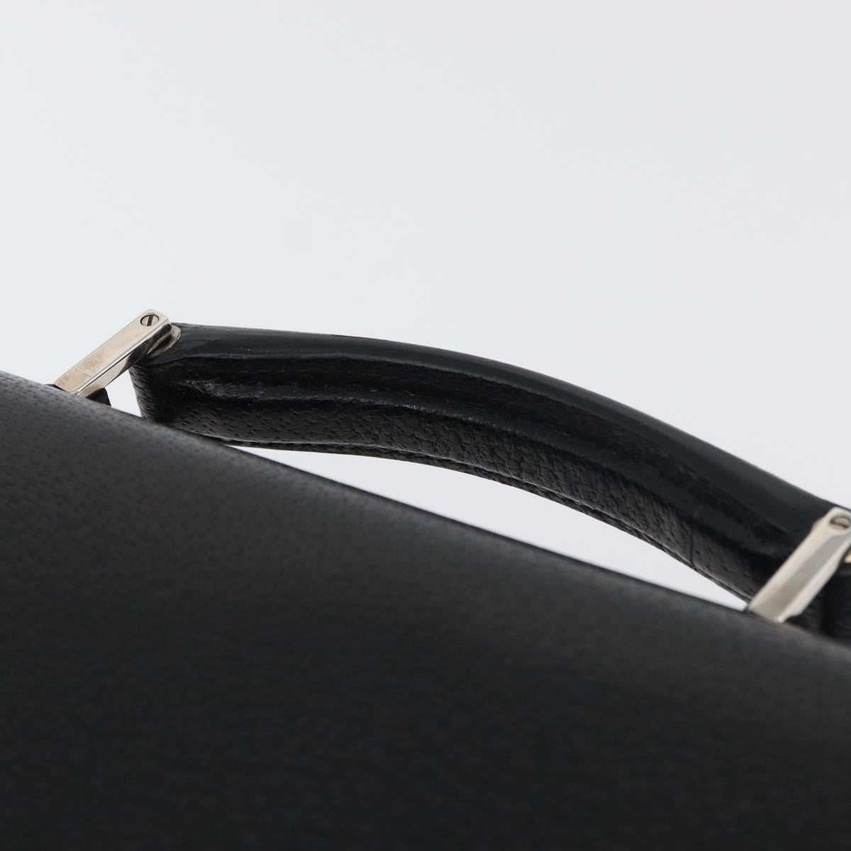GUCCI Business Bag Leather Black Silver 015 0235 Auth 180056