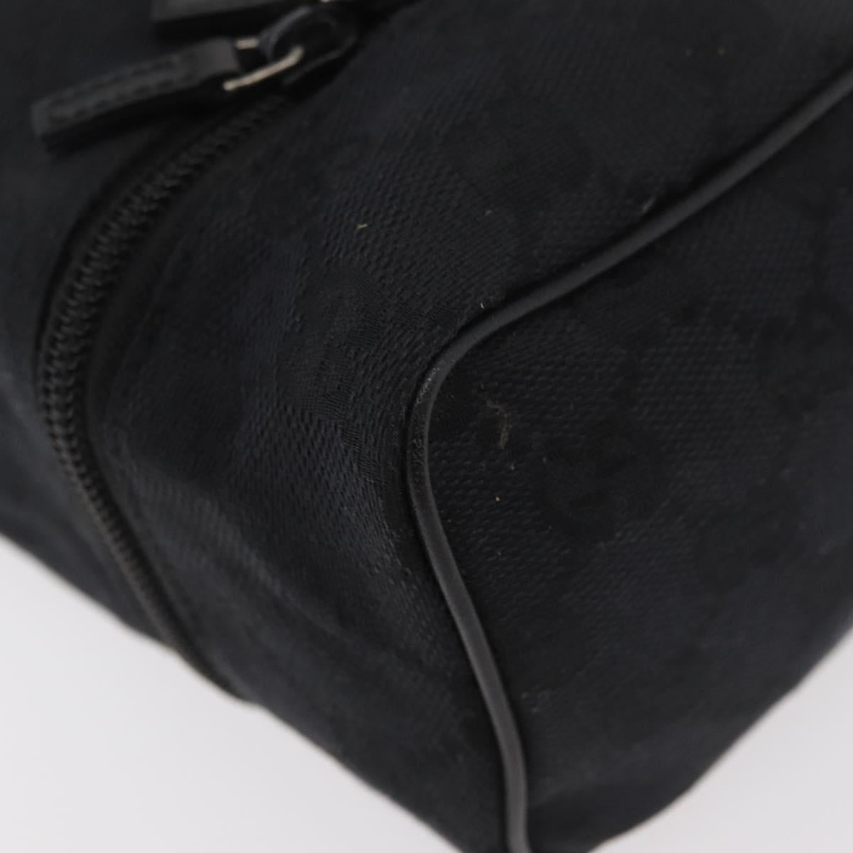 GUCCI GG Canvas Purse Pouch Black Silver 039 1054 Auth 180058