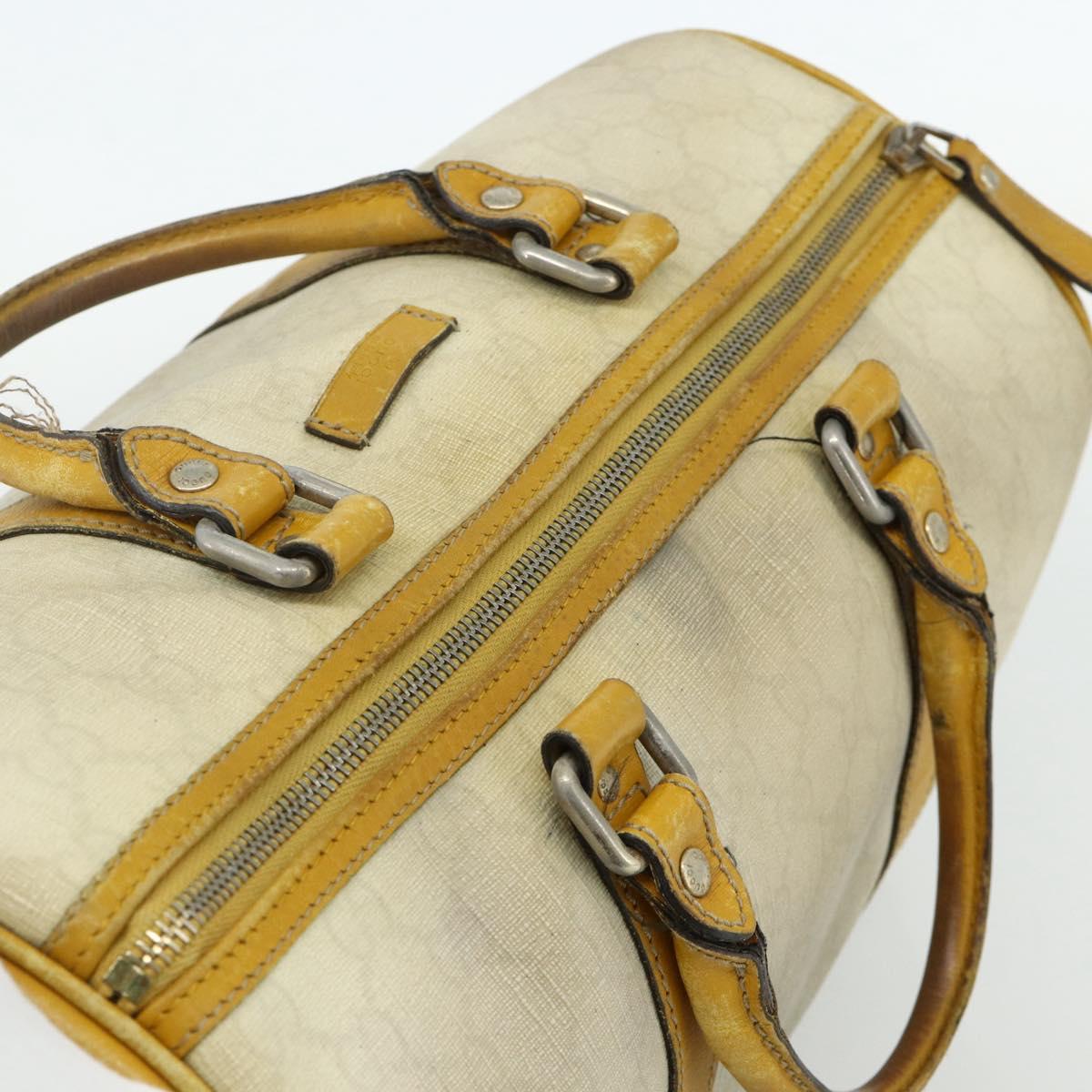 GUCCI GG Supreme Hand Bag PVC Ivory Silver 193603 Auth 180059