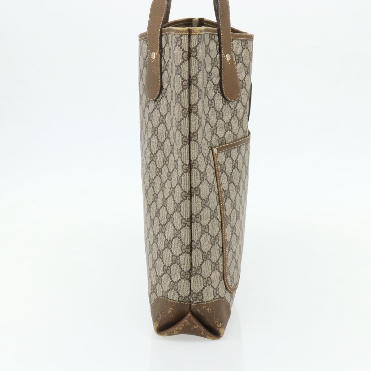 GUCCI GG Supreme Web Sherry Line Tote Bag PVC Beige Red 002 904 0223 Auth 180060