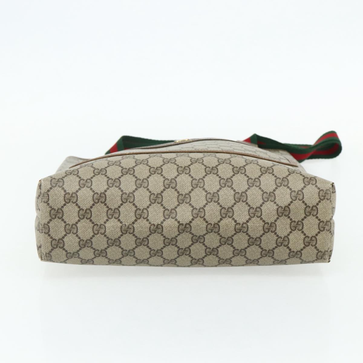 GUCCI GG Supreme Web Sherry Line Tote Bag PVC Beige Red 40 02 003 Auth 180061